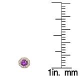 1.50 Carat (ctw) 14K Rose Gold Round Cut Amethyst & White Diamond Ladies Halo Style Stud Earrings 1 1/2 CT