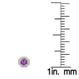 1.50 Carat (ctw) 14K White Gold Round Cut Amethyst & White Diamond Ladies Halo Style Stud Earrings 1 1/2 CT