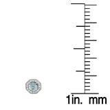 1.50 Carat (ctw) 10K White Gold Round Cut Aquamarine & White Diamond Ladies Halo Style Stud Earrings 1 1/2 CT