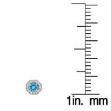 1.50 Carat (ctw) 14K White Gold Round Cut Blue Topaz & White Diamond Ladies Halo Style Stud Earrings 1 1/2 CT