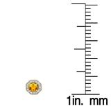 1.50 Carat (ctw) 18K Yellow Gold Round Cut Citrine & White Diamond Ladies Halo Style Stud Earrings 1 1/2 CT