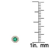 1.50 Carat (ctw) 10K Yellow Gold Round Cut Emerald & White Diamond Ladies Halo Style Stud Earrings 1 1/2 CT