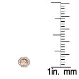 1.50 Carat (ctw) 10K Rose Gold Round Cut Morganite & White Diamond Ladies Halo Style Stud Earrings 1 1/2 CT