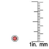 1.50 Carat (ctw) 14K White Gold Round Cut Ruby & White Diamond Ladies Halo Style Stud Earrings 1 1/2 CT