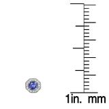 1.50 Carat (ctw) 14K White Gold Round Cut Tanzanite & White Diamond Ladies Halo Style Stud Earrings 1 1/2 CT