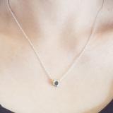 0.33 Carat (ctw) 14K Yellow Gold Round Blue Diamond Ladies Bezel Set Solitaire Pendant 1/3 CT