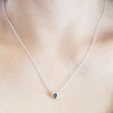 0.33 Carat (ctw) 14K Yellow Gold Round Blue Diamond Ladies Bezel Set Solitaire Pendant 1/3 CT