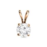 0.50 Carat (ctw) 10K Rose Gold Round White Diamond Ladies Solitaire Pendant 1/2 CT