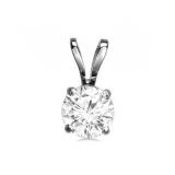0.50 Carat (ctw) 10K White Gold Round White Diamond Ladies Solitaire Pendant 1/2 CT
