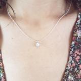 0.50 Carat (ctw) 10K White Gold Round White Diamond Ladies Solitaire Pendant 1/2 CT