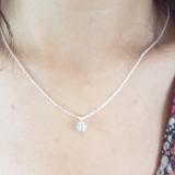 0.50 Carat (ctw) 14K White Gold Round White Diamond Ladies Solitaire Pendant 1/2 CT