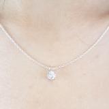 0.50 Carat (ctw) 14K White Gold Round White Diamond Ladies Solitaire Pendant 1/2 CT