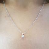 0.25 Carat (ctw) 10K Rose Gold Princess Cut White Diamond Ladies Solitaire Pendant 1/4 CT