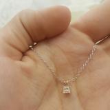 0.25 Carat (ctw) 10K Rose Gold Princess Cut White Diamond Ladies Solitaire Pendant 1/4 CT
