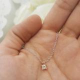 0.25 Carat (ctw) 10K Rose Gold Princess Cut White Diamond Ladies Solitaire Pendant 1/4 CT