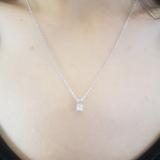 0.25 Carat (ctw) 10K White Gold Princess Cut White Diamond Ladies Solitaire Pendant 1/4 CT