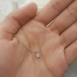 0.25 Carat (ctw) 10K White Gold Princess Cut White Diamond Ladies Solitaire Pendant 1/4 CT