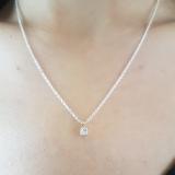 0.25 Carat (ctw) 10K Yellow Gold Princess Cut White Diamond Ladies Solitaire Pendant 1/4 CT