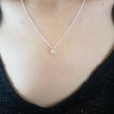 0.25 Carat (ctw) 10K Yellow Gold Princess Cut White Diamond Ladies Solitaire Pendant 1/4 CT