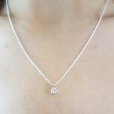 0.25 Carat (ctw) 10K Yellow Gold Princess Cut White Diamond Ladies Solitaire Pendant 1/4 CT