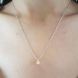 0.25 Carat (ctw) 10K Yellow Gold Princess Cut White Diamond Ladies Solitaire Pendant 1/4 CT