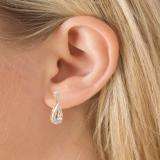 1.50 Carat (ctw) 14K Rose Gold Round Cut Morganite & White Diamond Ladies Dangling Drop Earrings 1 1/2 CT