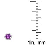 1.95 Carat (ctw) 14K White Gold Round Cut Amethyst & White Diamond Ladies Flower Shape Cluster Fashion Stud Earrings 2 CT