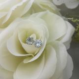 1.95 Carat (ctw) 10K White Gold Round Cut Aquamarine & White Diamond Ladies Flower Shape Cluster Fashion Stud Earrings 2 CT