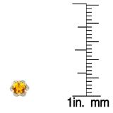 1.95 Carat (ctw) 10K Yellow Gold Round Cut Citrine & White Diamond Ladies Flower Shape Cluster Fashion Stud Earrings 2 CT