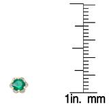 1.95 Carat (ctw) 10K Yellow Gold Round Cut Emerald & White Diamond Ladies Flower Shape Cluster Fashion Stud Earrings 2 CT
