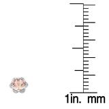 1.95 Carat (ctw) 10K White Gold Round Cut Morganite & White Diamond Ladies Flower Shape Cluster Fashion Stud Earrings 2 CT