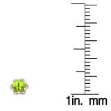 1.95 Carat (ctw) 10K Yellow Gold Round Cut Peridot & White Diamond Ladies Flower Shape Cluster Fashion Stud Earrings 2 CT