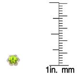 1.95 Carat (ctw) 14K Rose Gold Round Cut Peridot & White Diamond Ladies Flower Shape Cluster Fashion Stud Earrings 2 CT