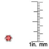 1.95 Carat (ctw) 18K White Gold Round Cut Ruby & White Diamond Ladies Flower Shape Cluster Fashion Stud Earrings 2 CT