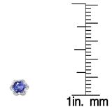 1.95 Carat (ctw) 14K White Gold Round Cut Tanzanite & White Diamond Ladies Flower Shape Cluster Fashion Stud Earrings 2 CT
