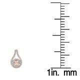 1.10 Carat (ctw) 18K Rose Gold Round Cut Morganite & White Diamond Ladies Halo Style Drop Earrings 1 CT