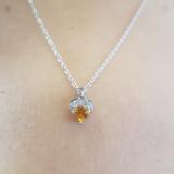 0.60 Carat (ctw) 14K White Gold Heart Cut Citrine & Round Cut White Diamond Ladies Heart Pendant