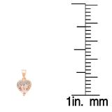 0.60 Carat (ctw) 18K Rose Gold Heart Cut Morganite & Round Cut White Diamond Ladies Heart Pendant