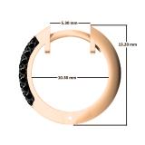 0.30 Carat (ctw) 10K Rose Gold Round Black Diamond Ladies Pave Set Huggies Hoop Earrings 1/3 CT