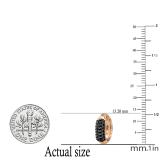 0.30 Carat (ctw) 10K Rose Gold Round Black Diamond Ladies Pave Set Huggies Hoop Earrings 1/3 CT