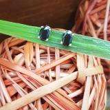 1.00 Carat (Ctw) Sterling Silver Oval Cut Black Sapphire Ladies Solitaire Stud Earrings 1 CT