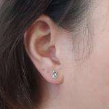 1.00 Carat (Ctw) Sterling Silver Oval Cut Aquamarine Ladies Solitaire Stud Earrings 1 CT