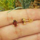 1.50 Carat (Ctw) Sterling Silver Oval Cut Garnet Ladies Solitaire Stud Earrings 1 1/2 CT