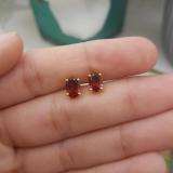1.50 Carat (Ctw) Sterling Silver Oval Cut Garnet Ladies Solitaire Stud Earrings 1 1/2 CT