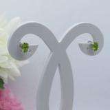 1.50 Carat (Ctw) Sterling Silver Oval Cut Peridot Ladies Solitaire Stud Earrings 1 1/2 CT