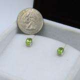 1.50 Carat (Ctw) Sterling Silver Oval Cut Peridot Ladies Solitaire Stud Earrings 1 1/2 CT
