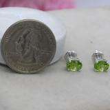 1.50 Carat (Ctw) Sterling Silver Oval Cut Peridot Ladies Solitaire Stud Earrings 1 1/2 CT