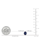 1.50 Carat (Ctw) Sterling Silver Oval Cut Blue Sapphire Ladies Solitaire Stud Earrings 1 1/2 CT