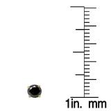 1.00 Carat (ctw) 10K Yellow Gold Round Cut Black Sapphire Ladies Solitaire Stud Earrings 1 CT