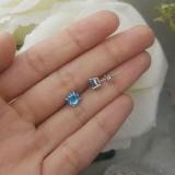 1.50 Carat (ctw) 18K White Gold Round Cut Blue topaz Ladies Solitaire Stud Earrings 1 1/2 CT